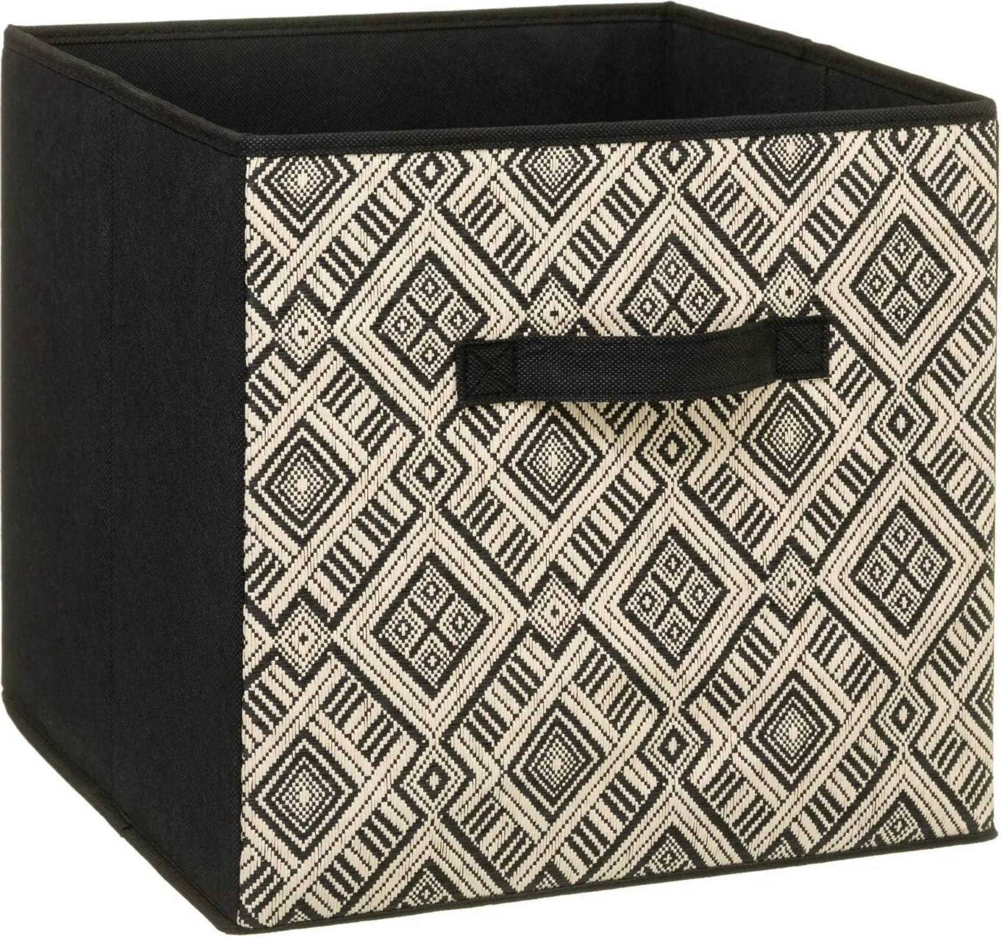 Aufbewahrungskorb Mix N Modul „Ethnic“ – 31 × 31 × 31 cm, Schwarz/Weiß